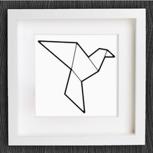 personalizzabile origami colomba piccione art i piccioni anello anelli taube decorazione della parete 3d print model - Mito3D