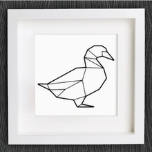 personalizable origami pato art de arte en 2d animales aves pulsera personalizable, personalizado personalizador decoración decorativos patos pendiente homedecor hogar la joyería lowpoly baja poli colgante anillo pared 3d print model - Mito3D