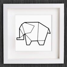 customizable origami elephant no 2 home 2d art animal bracelet customized customizer decor decoration decorations decorative earring elefant geometric geometrical homedecor jewelry openscad pendant wall 3d print model - Mito3D