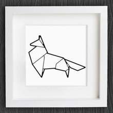 customizable origami fox home 2d art animal bracelet customized customizer decor decoration decorations decorative earring fuchs geometric geometrical jewelry lowpoly low poly necklace openscad pendant wall 3d print model - Mito3D