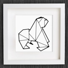 customizable origami gorilla home 2d art animal bracelet customized customizer decor decoration decorations decorative earring geometric geometrical jewelry lowpoly low poly monkey necklace openscad pendant wall 3d print model - Mito3D