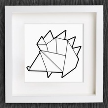 customizable origami hedgehog home 2d art animal bracelet customized customizer decor decoration decorations decorative earring geometric geometrical homedecor igel jewelry lowpoly low poly necklace openscad pendant picture frame wall 3d print model - Mito3D