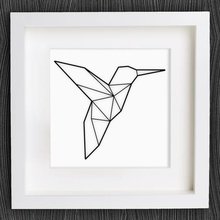 customizable origami hummingbird home 2d art bracelet customizer earrings geometric geometrical decor decoration jewelry kolibri lowpoly low poly openscad picture frame wall 3d print model - Mito3D