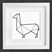 customizable origami lama llama home 2d art alpaca animal animals customizer geometric geometrical lowpoly low poly openscad 3d print model - Mito3D