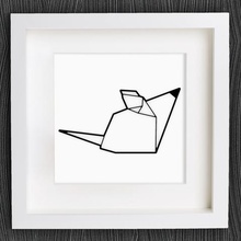 personalizzabile origami mouse casa geometrica 2d art animal bracelet customized customizer decor decoration decorations decorative earring geometrical arredamento per la gioielli lowpoly low poly maus i topi collana openscad ciondolo decorazione della parete 3d print model - Mito3D