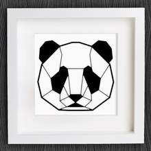 customizable origami panda head home 2d art bear bracelet customized customizer decor decoration earring earrings geometric geometrical homedecor jewelry lowpoly low poly openscad pendant picture frame wall 3d print model - Mito3D