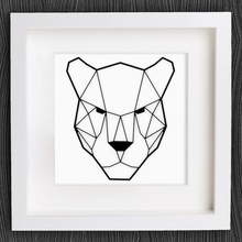 customizable origami panther head home 2d art cat customizer geometric geometrical lowpoly low poly openscad 3d print model - Mito3D