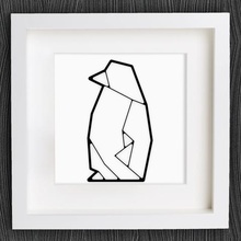 personalizzabile origami pinguino casa 2d art animal bracelet customized customizer decor decoration decorations decorative earring geometric geometrical homedecor arredamento per la decorazione della gioielli lowpoly low poly openscad ciondolo pinguini parete 3d print model - Mito3D