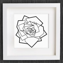 customizable origami rose home 2d art blume blte bracelet customized customizer decor decoration decorations decorative earring flower geometric geometrical jewelry lowpoly low poly necklace openscad pendant wall 3d print model - Mito3D