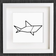 personalizável origami de tubarão a casa 2d art animal bracelet customized customizer decor decoration decorations decorative earring geometric geometrical hai homedecor decoração da jóias lowpoly baixa contagem polígonos colar pingente animais do mar parede 3d print model - Mito3D