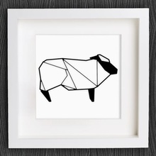 customizable origami sheep home 2d art animal customized customizer decor decoration decorations decorative earring geometric geometrical homedecor jewelry lowpoly low poly openscad pendant schaf wall wool 3d print model - Mito3D