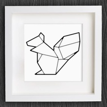 customizable origami squirrel home 2d art customizer geometric geometrical lowpoly low poly openscad 3d print model - Mito3D