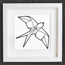özelleştirilebilir origami swallow home bird bracelet customized customizer decor decoration decorative earring geometric geometrical homedecor ev dekorasyonu takı martin kolye openscad duvar 3d print model - Mito3D