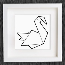 customizable origami swan home 2d art bird customizer geometric geometrical lowpoly low poly openscad 3d print model - Mito3D
