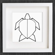 customizable origami turtle home 2d art animal animals bracelet customized customizer decor decoration decorations decorative earring geometric geometrical homedecor jewelry lowpoly low poly necklace openscad pendant schildkroete sea life wall 3d print model - Mito3D