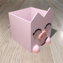 personalizável plantador de porco kit a casa planta cor-de-rosa personalizar pote plantadeira 3d print model - Mito3D
