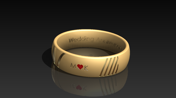 anpassbar Ring Schmuck Benutzerdefiniert Design Gravur + Text delta003 Juwelen poly Finger Armband Hochzeit Geschenke Jubiläum 3d print model - Mito3D