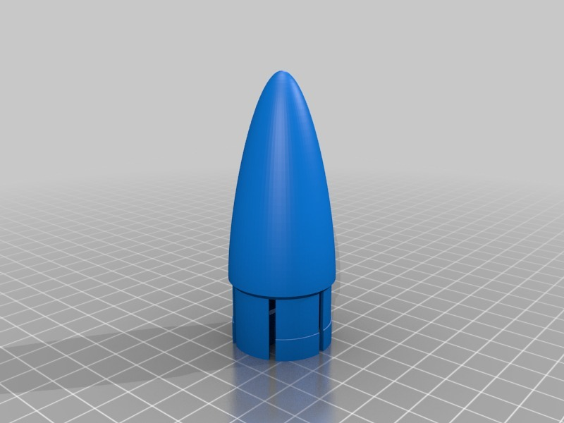 customizable rocket w 4 fins & payload mk2 3D print model - Mito3D