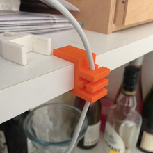customizable shelf-attached cable holder home 3d print model - Mito3D