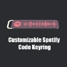 customizable spotify code keyring tag jewelry keychain gift heart valentines day personalized rickroll 3d print model - Mito3D