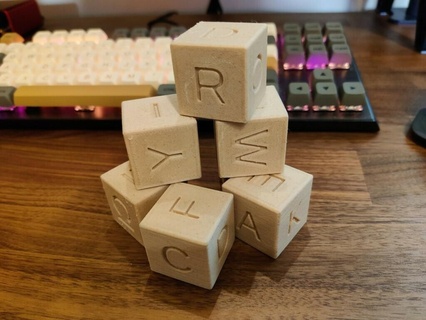 personnalisable texte cube dé puzzles jeux réflexion Jeu planche Jeux 3d print model - Mito3D