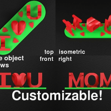 customizable triple letter blocks illusion signs_logos 3d print model - Mito3D
