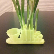 personalizable vege flor tubos supportless sola print home asparagus countertopchallenge customizer jar leeks rose scallions vase vegetable kitchendining 3d print model - Mito3D