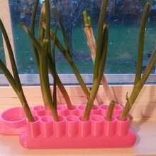 personalizzabile vege tubi di fiori supportless singola stampa casa asparagi countertopchallenge customizer barattolo porri rosa scalogno il vaso verdure cucina, sala da pranzo 3d print model - Mito3D