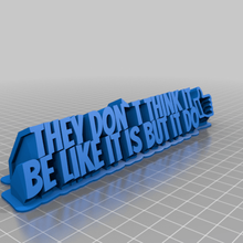 customized sweeping 2-line plate text office 3d print model - Mito3D
