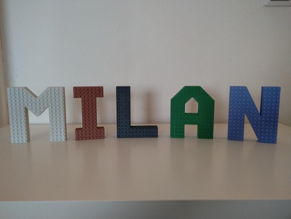 custum mattone Lego lettere casa mattoni lettera parola parete arte giocattolo deco 3d print model - Mito3D