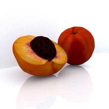 cut peaches fruits decoration peach 3d print model - Mito3D