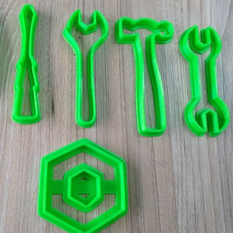 cut set herramientas Kunst cookie cutter cortante galletitas corta galletas destornillador tuerca llaves martillo 3D print model - Mito3D