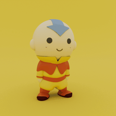 cute aang avatar last air bender no support print in place decorative toy collectibles 3d print model - Mito3D