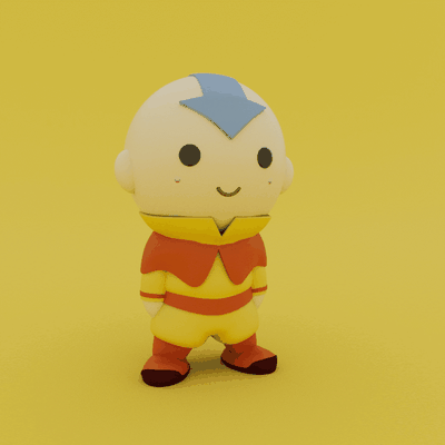 fofa aang avatar ar dobrar suporte impressão in colocar decorativo brinquedo colecionáveis 3d print model - Mito3D