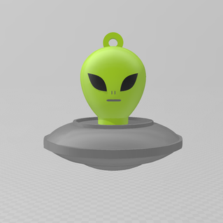 cute alien ufo keychain alien ufo keychain  3d print model - Mito3D
