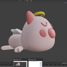 cute angel pig animal kawaii geek 3d print model - Mito3D