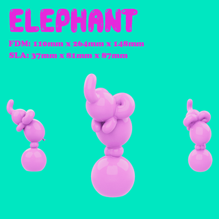 mignonne animal ballon l'éléphant faible poly art décoratif gamins 3dprint sculpture geek amusement dessin animé 3d print model - Mito3D