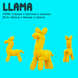 niedlich Tier Ballon Lama niedrig poly Kunst dekorativ Kinder 3dprint Skulptur Geek Spaß Karikatur 3d print model - Mito3D