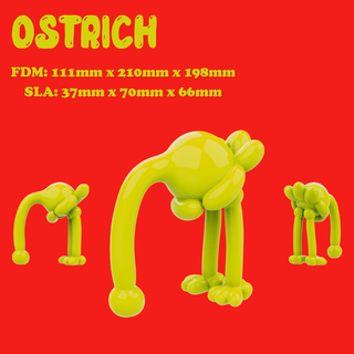 mignonne animal ballon autruche faible poly art décoratif gamins 3dprint sculpture geek amusement dessin animé 3d print model - Mito3D