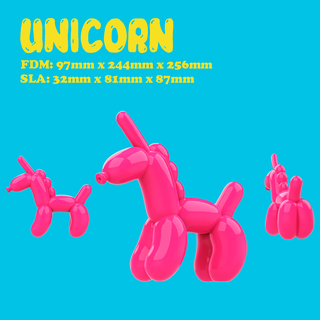 cute animal balloon unicorn ballon low poly art decorative kids 3dprint sculpture geek fun cartoon 3d print model - Mito3D