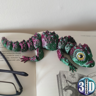 lindo articulado bebé cocodrilo impresión sitio apoya flexible reptil continuar divertido flexi juguete Arte 3d print model - Mito3D
