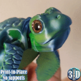 niedlich artikuliert Meer Schildkröte drucken Ort unterstützt flexy Spaß flexi Spielzeug flexibel Kunst 3d print model - Mito3D