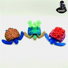 cute articulated turtles 2 - three models swappable shell print place supports Art turtle flexi flower tree fidget animal spiky reptile toy in no customizable water art detail sculpture 3d print model - Mito3D
