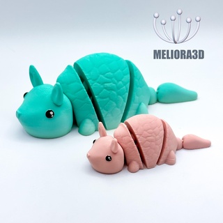 cute articulating armadillo articulated toy flexi print-in-place pip animal flexy fidget armor 3d print model - Mito3D
