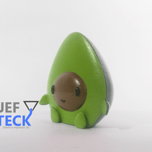 cute avocado avocado-kun + 3 keychain game key ring fruit toy 3d print model - Mito3D