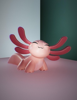 cute axolotl cute axolotl animal  3d print model - Mito3D