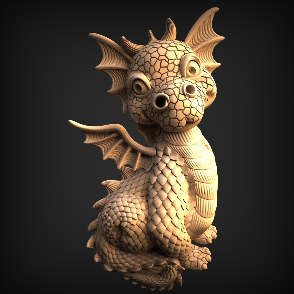 carina bambino Drago arte fantasia freddo giocattolo creativo viverna wyrm animale mitico creatura fdm sculture 3D print model - Mito3D