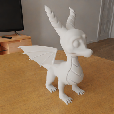 fofa bebê dragão stl 3d impressão arte monstro criatura fantasia estátua escultura decoração decorativo crianças 3d print model - Mito3D