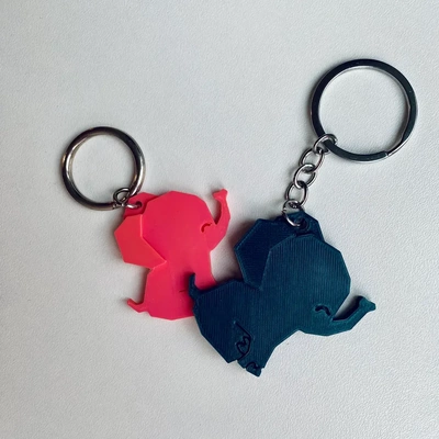 mignonne bébé l'éléphant porte clés pouffer rire mode gamins mignonanimal 3d print model - Mito3D