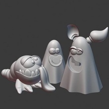 cute baby monsters + happy halloween art ghost monster toy fear terror Monster 3d print model - Mito3D